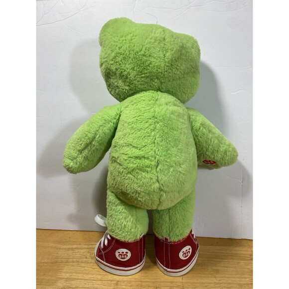 Build A Bear BAB Spring Green Frog 16" Stuffed Plush Animal with Red Shoes - Picture 2 of 8